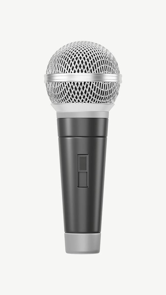 3D microphone, collage element psd