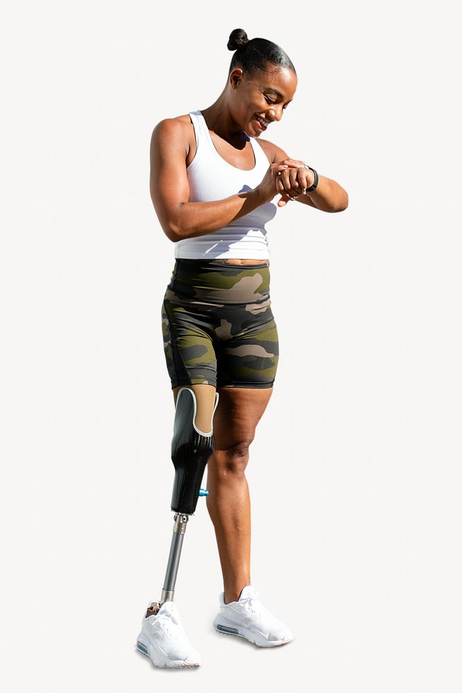 Woman paralympic athlete isolated image