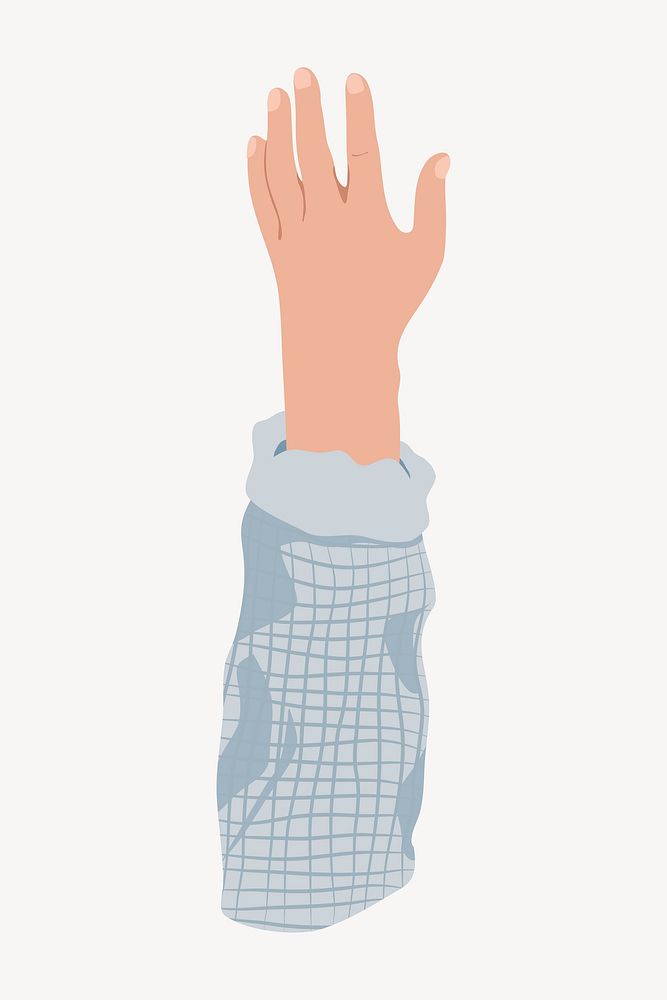 Raised hand gesture, aesthetic illustration vector