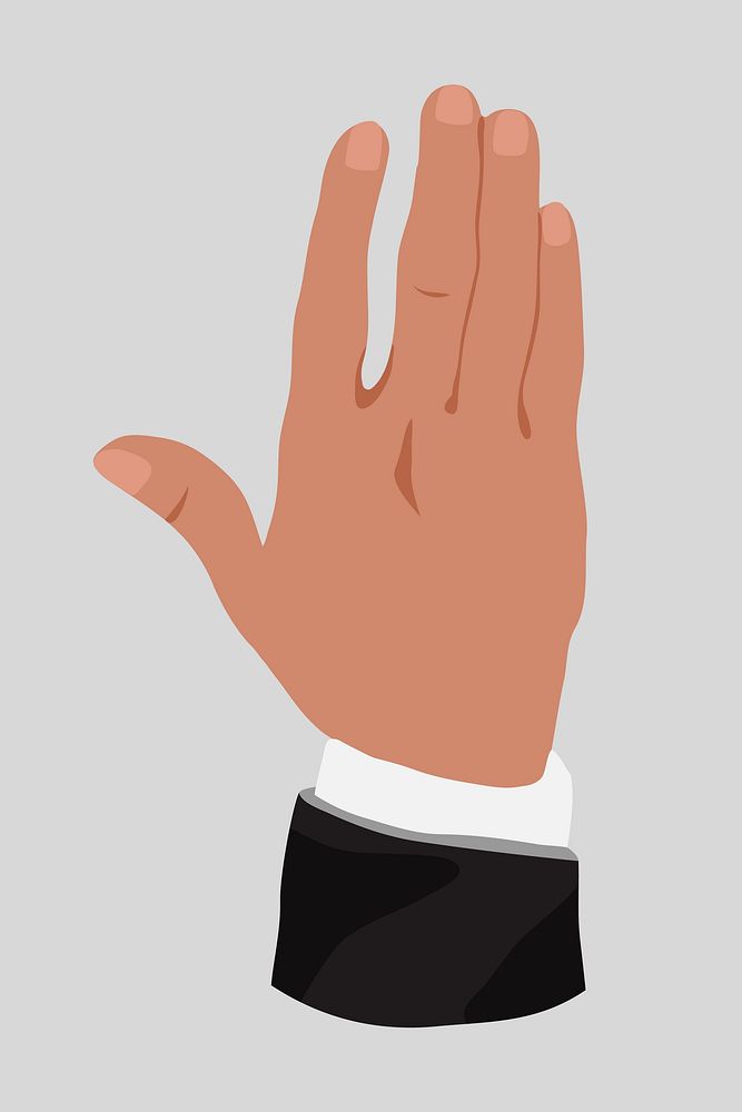 Businessman's raised hand gesture, aesthetic illustration vector