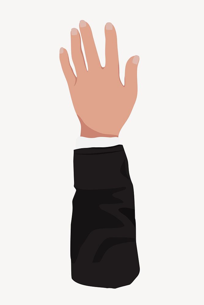 Businessman's raised hand gesture, aesthetic illustration vector