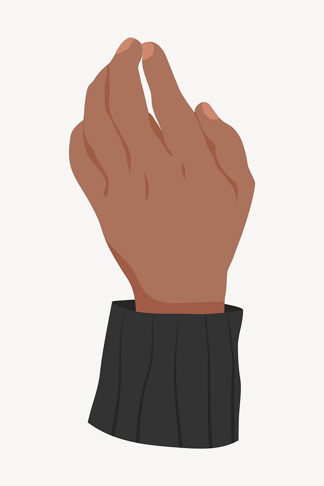 Raised black hand gesture, aesthetic illustration vector