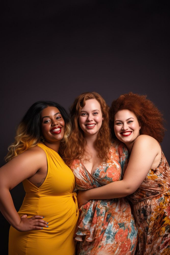 Happy diverse women portrait AI generated image