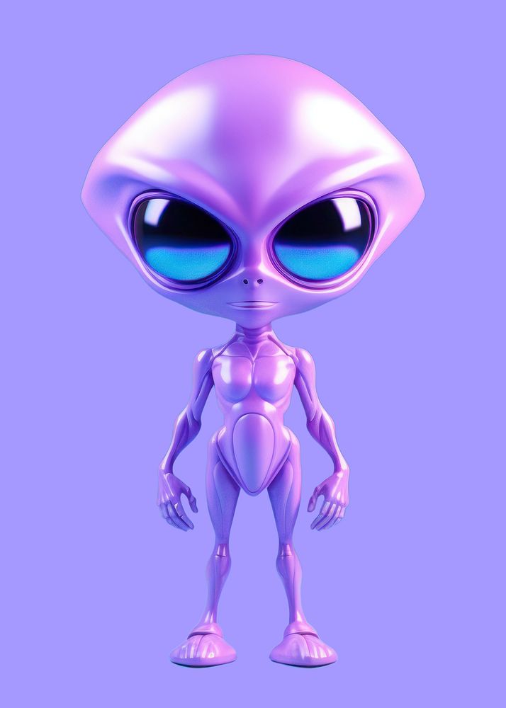 Purple alien character illustration design