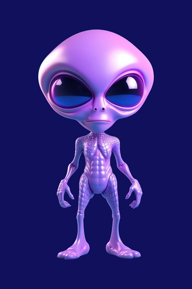 Purple alien character digital illustration