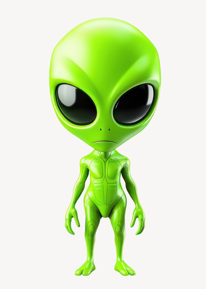 Green alien cartoon character illustration