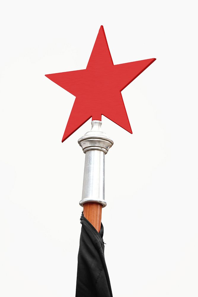 Star flagpole ornament mockup psd