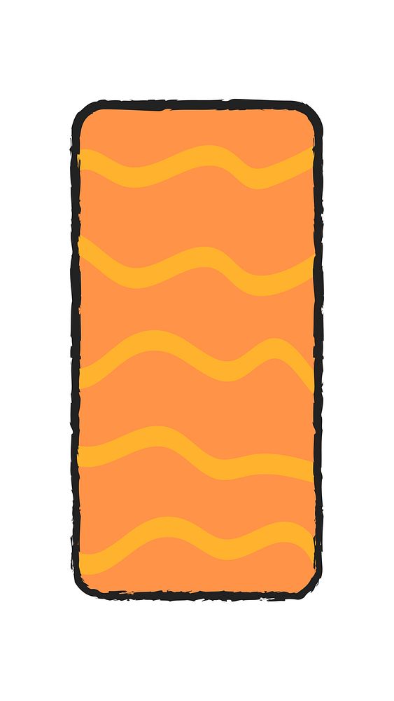 Orange wavy line shape, design collage element vector