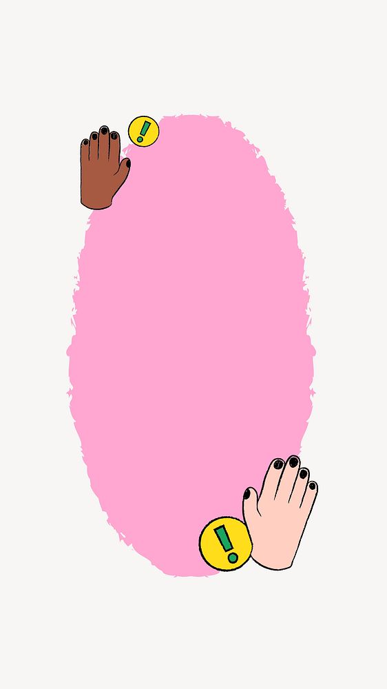 Waving hands iPhone wallpaper illustration, diversity