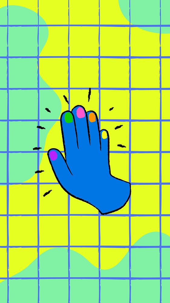Colorful hand illustration iPhone wallpaper, beauty & self care 