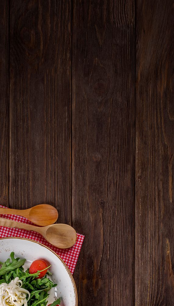 Healthy food, wooden iPhone wallpaper background