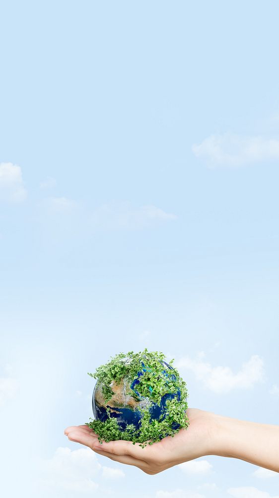 Earth in hand iPhone wallpaper background