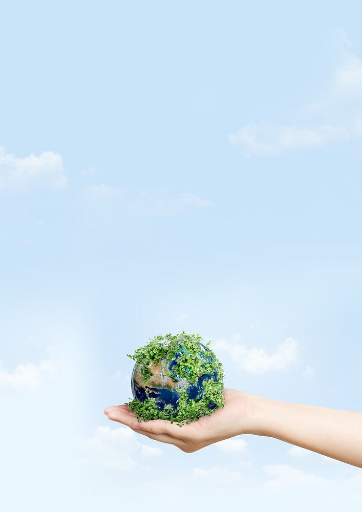 Earth in hand background design