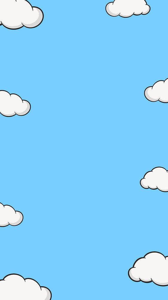 Blue cloud illustration phone wallpaper