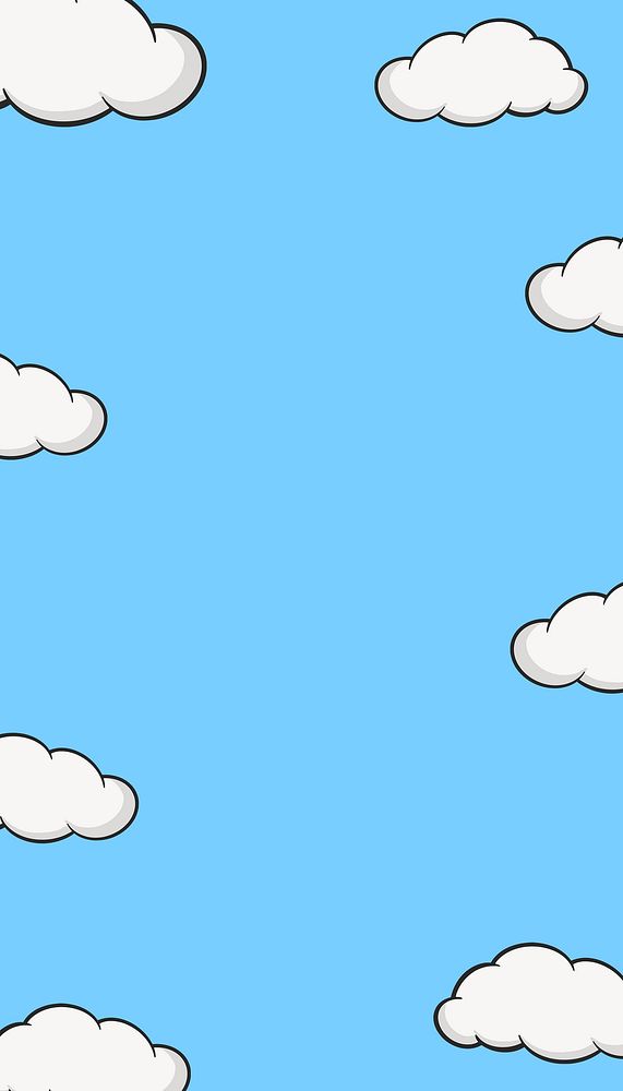 Cartoon sky illustration iPhone wallpaper