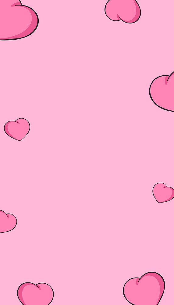 Cute heart illustration phone wallpaper