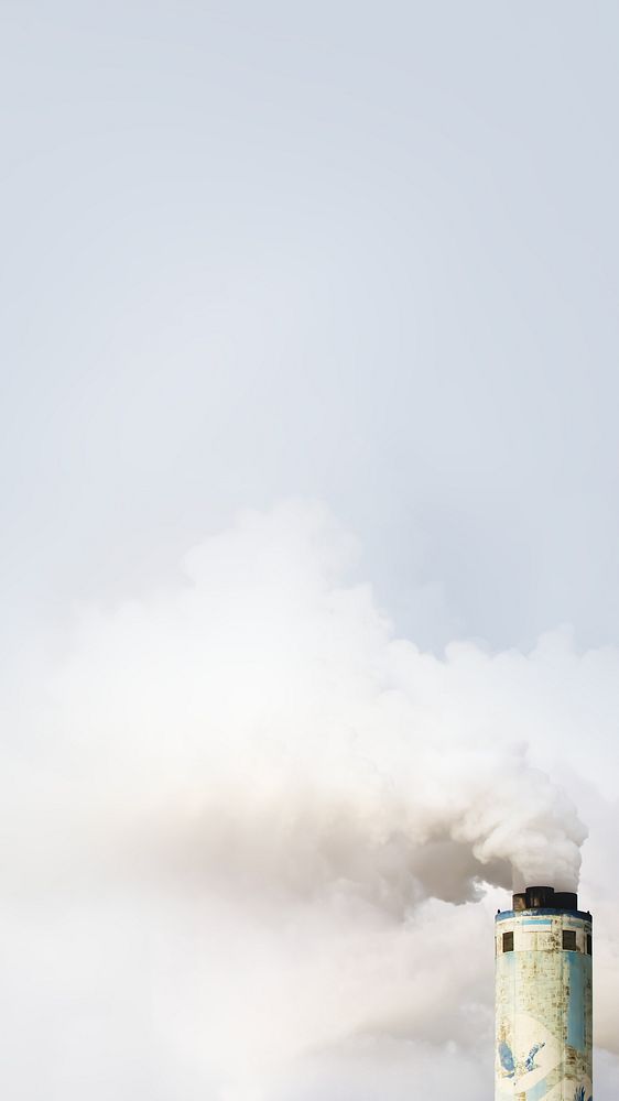 Air pollution iPhone wallpaper, white smoke