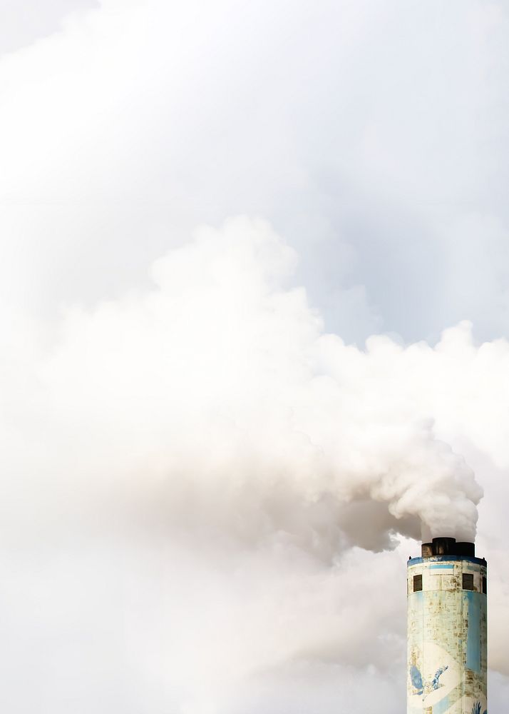 Air pollution background, white smoke