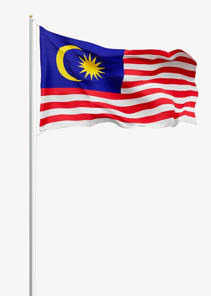 Flag of Malaysia on pole