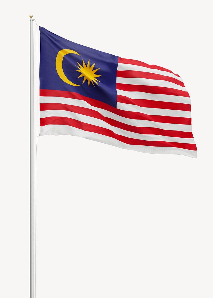Flag of Malaysia on pole