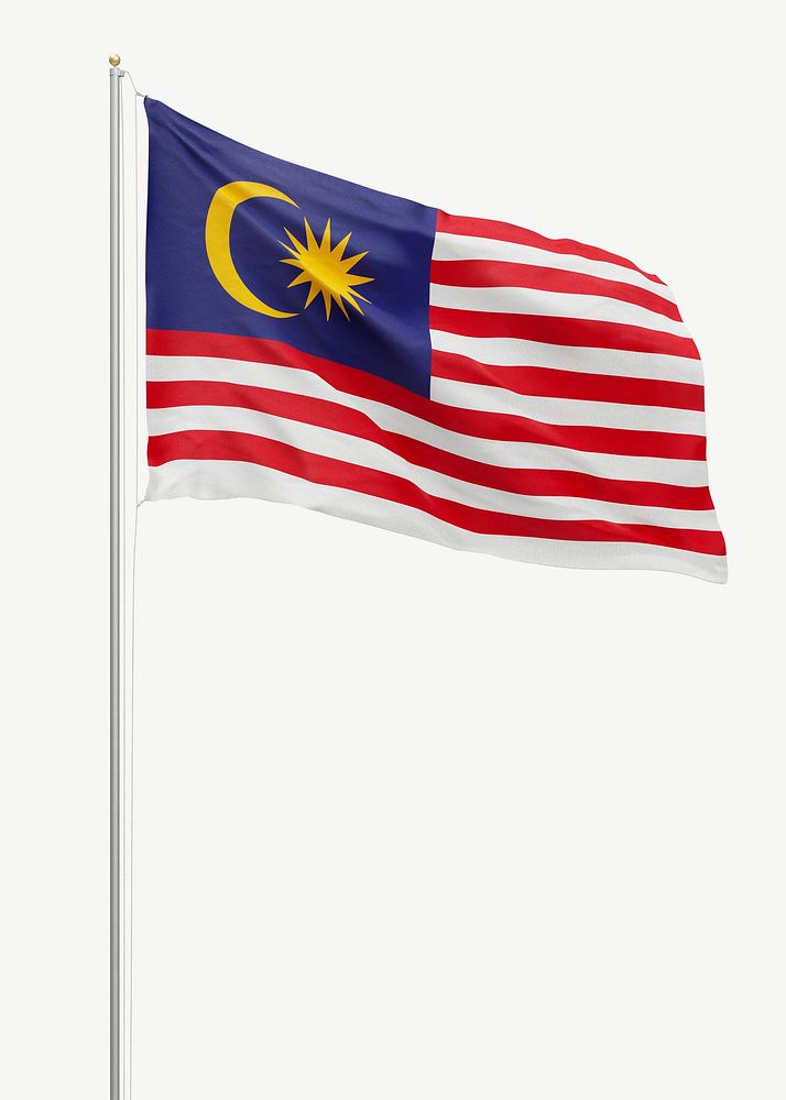 Flag of Malaysia collage element psd