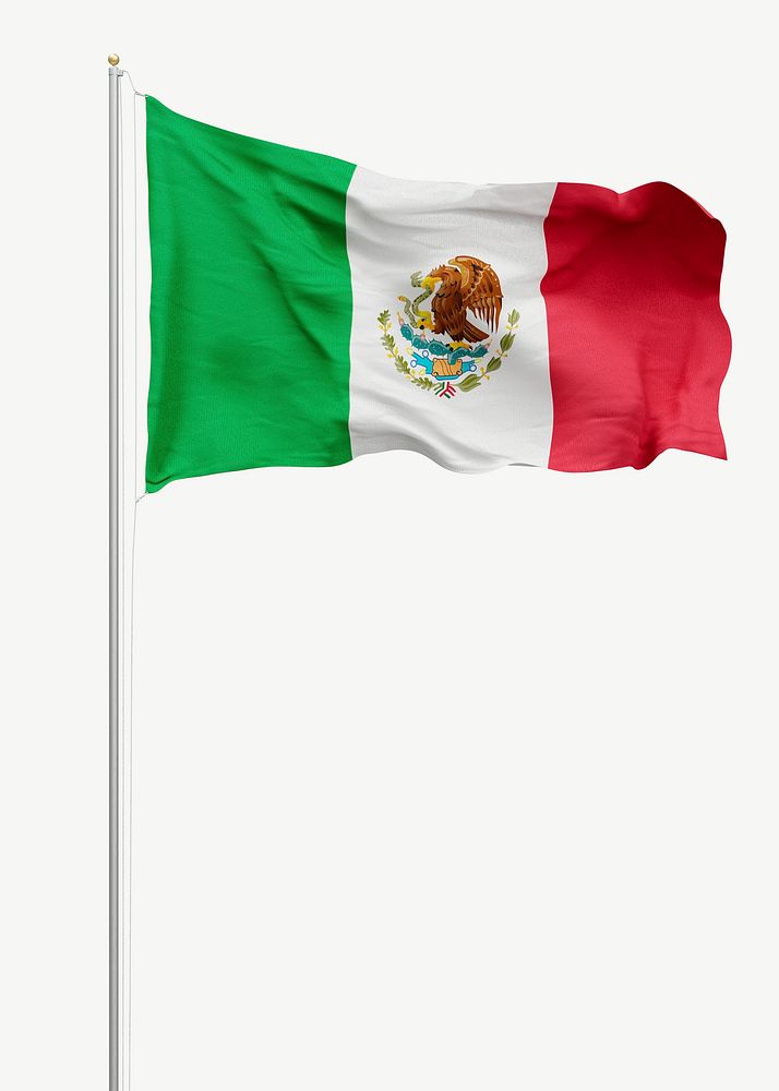 Flag of Mexico collage element psd