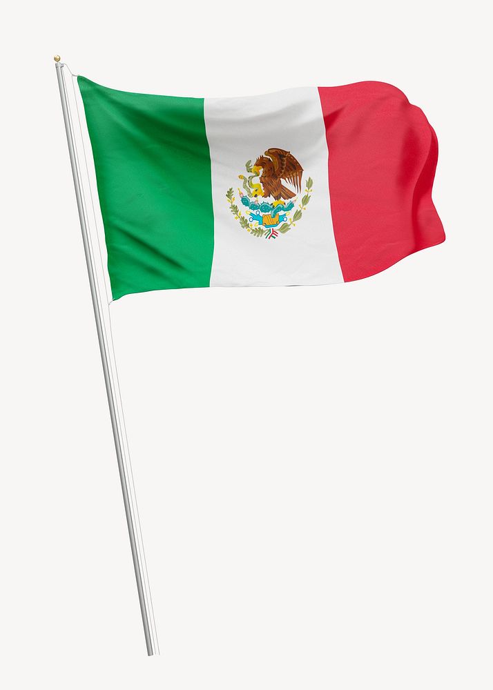 Flag of Mexico on pole