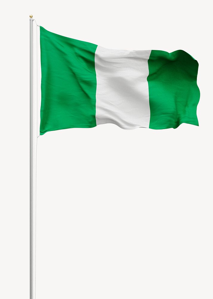 Flag of Nigeria on pole