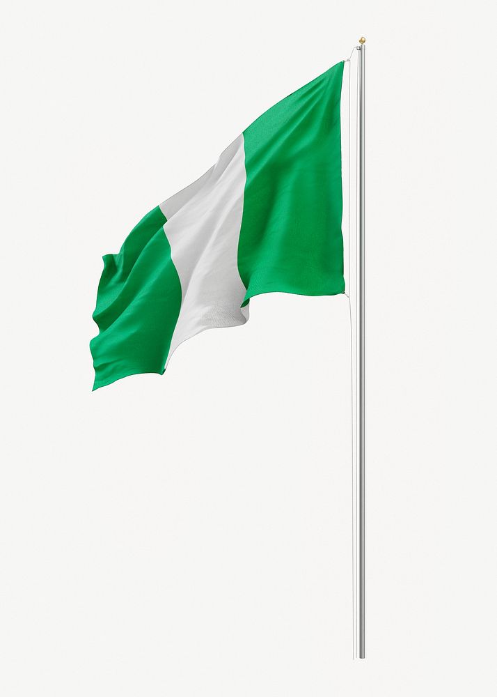 Flag of Nigeria on pole