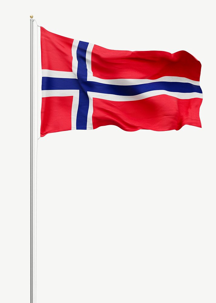 Flag of Norway collage element psd