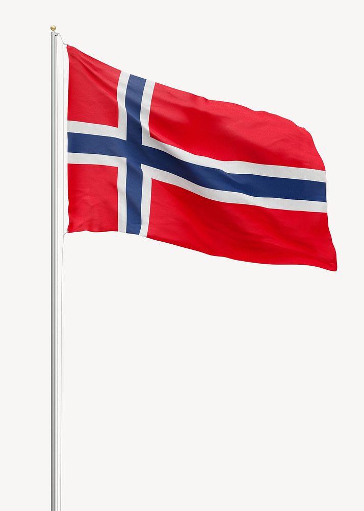 Flag of Norway on pole