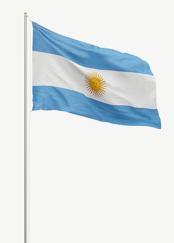 Flag of Argentina collage element psd