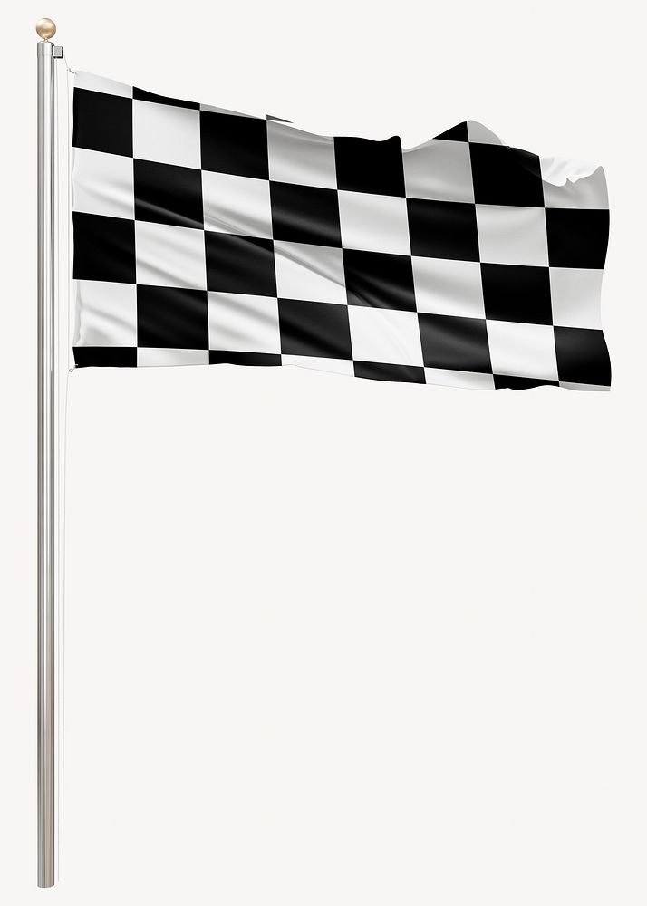 Car racing flag on pole