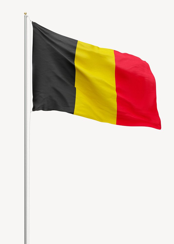 Belgian flag on pole