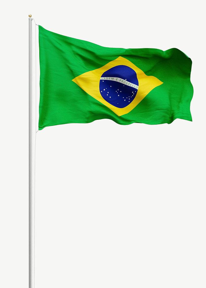 Brazilian flag pole collage element | Premium PSD - rawpixel