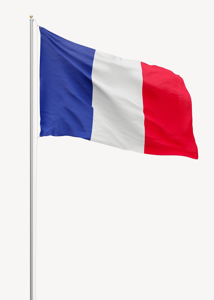 Flag of France on pole