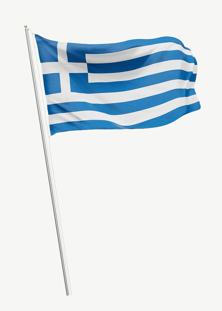 Greek flag collage element psd