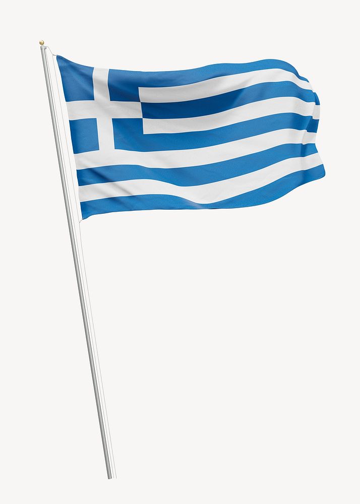 Flag of Greece on pole