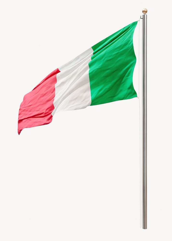 Flag of Italy on pole