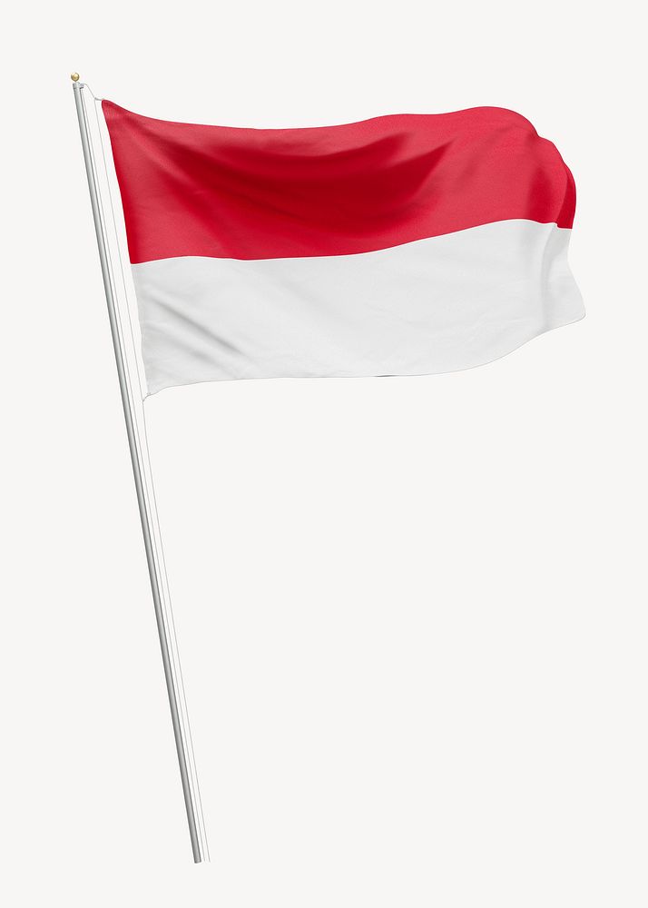 Flag of Indonesia on pole