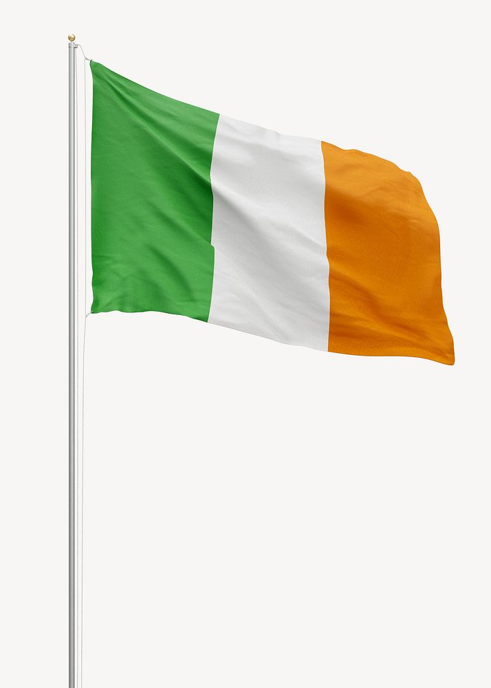 Flag of Ireland on pole