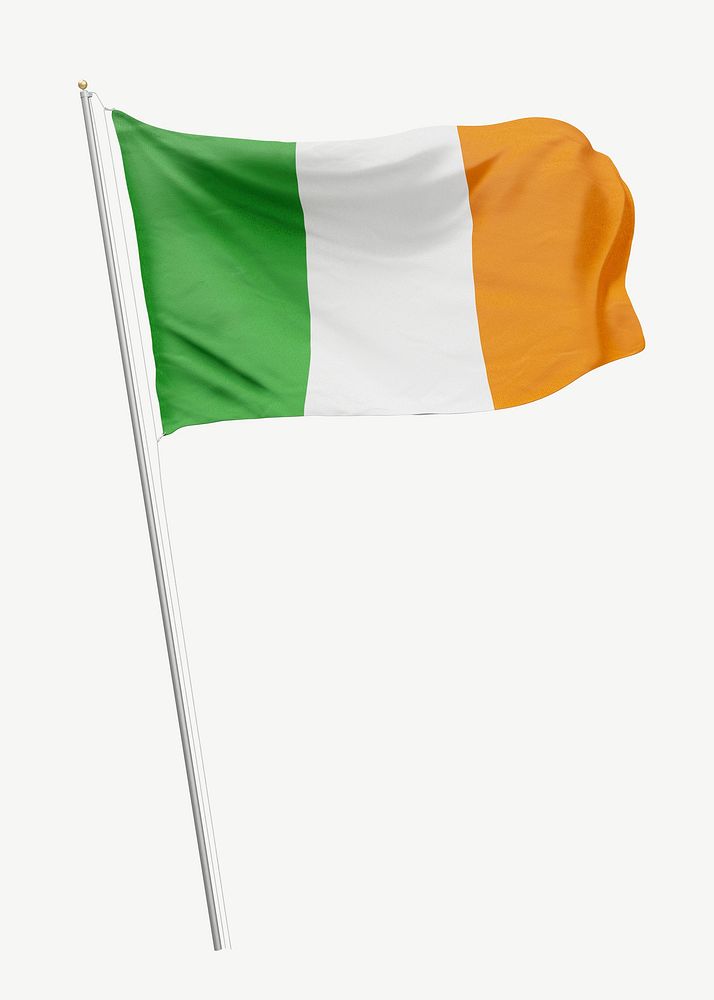 Flag of Ireland collage element psd