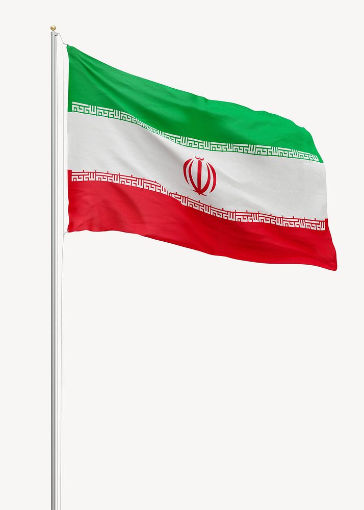 Flag of Iran on pole