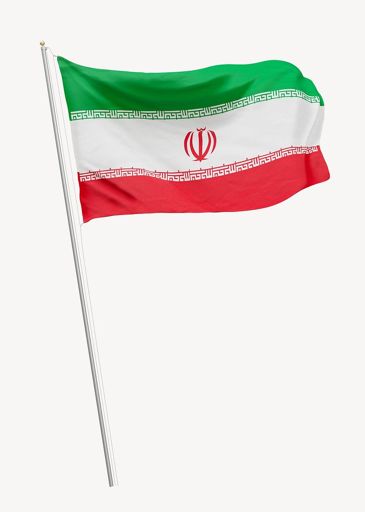 Flag of Iran on pole