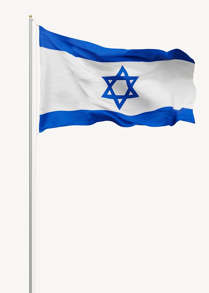 Flag of Israel on pole