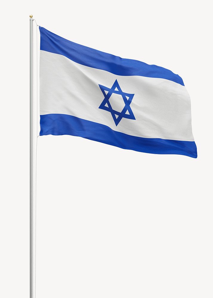 Flag of Israel on pole