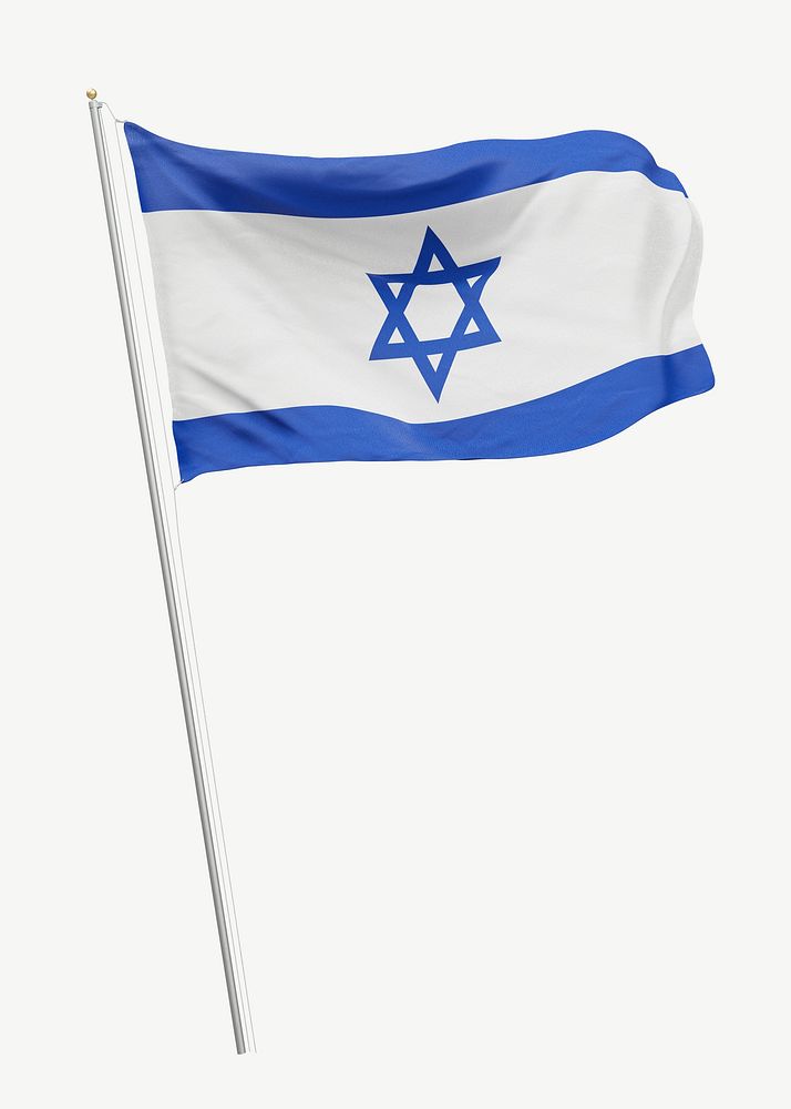 Flag of Israel collage element psd