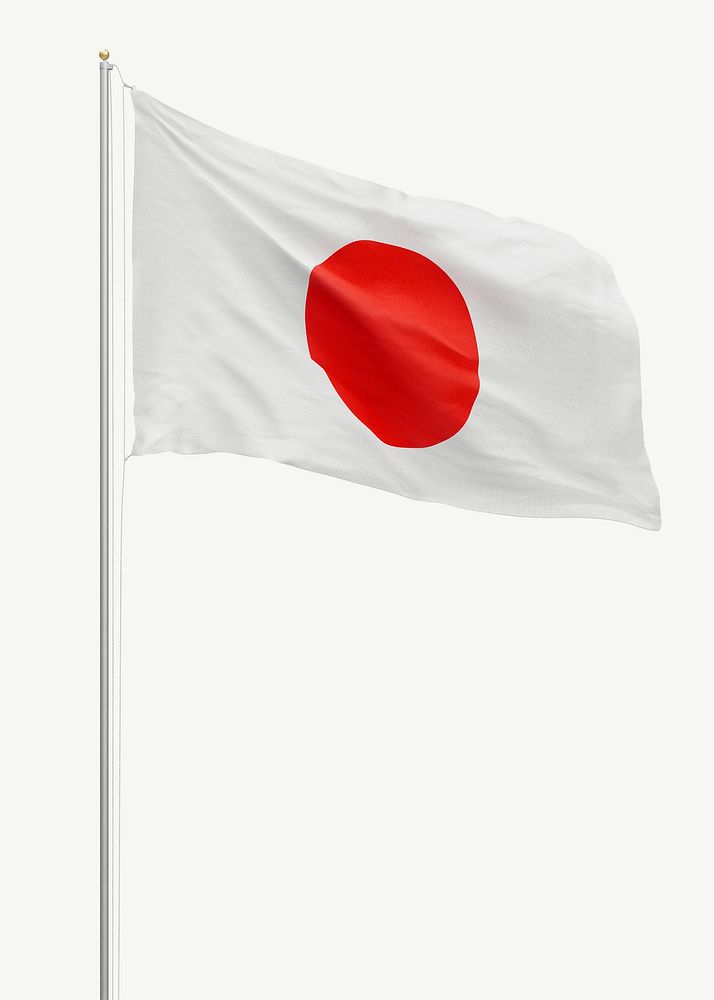 Flag of Japan collage element psd