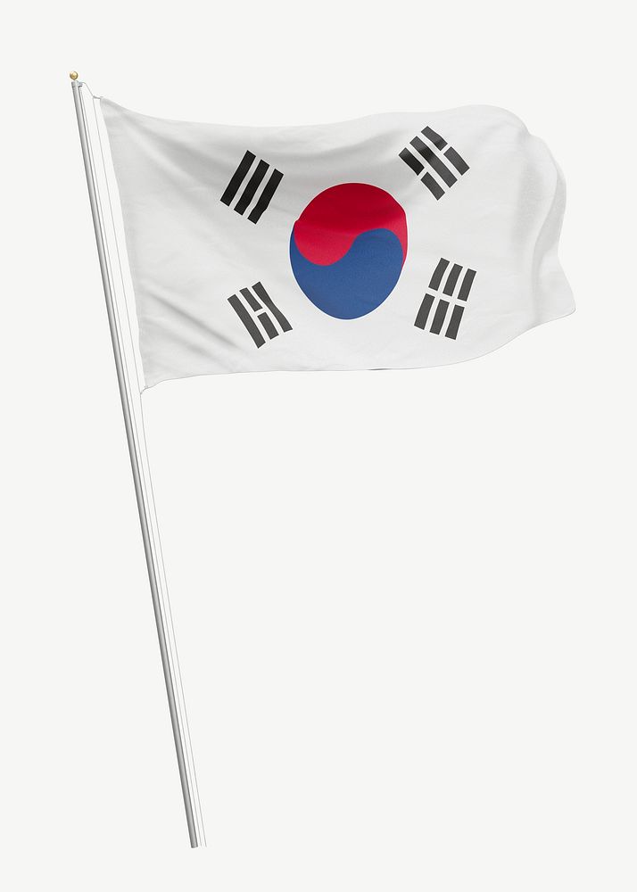 Flag of South Korea collage element psd