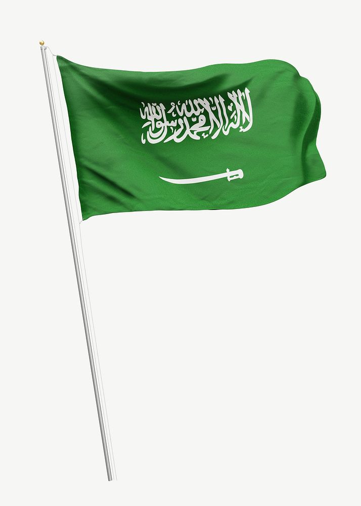 Flag of Saudi Arabia collage element psd